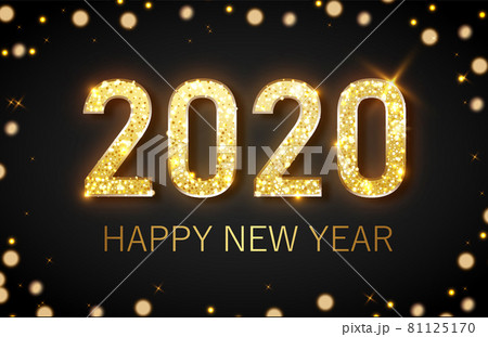 Happy new year 2020 banner.Golden Vector luxury text 2020 Happy new year. Gold Festive Numbers Design. 81125170