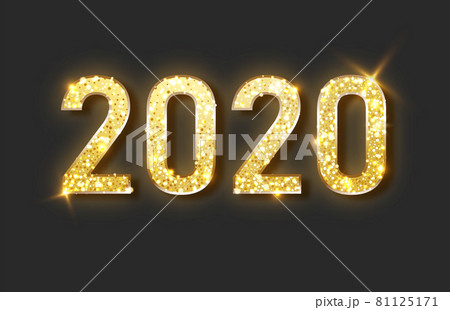 Happy new year 2020 banner.Golden Vector luxury text 2020 Happy new year. Gold Festive Numbers Design. 81125171