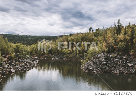Lake scenes in forest, national park Kachkanar, Russia, Europe 81127876