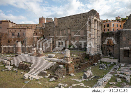 Panoramic view of Temple of Mars Ultor was an ancient sanctuary in Ancient Ro 81128186