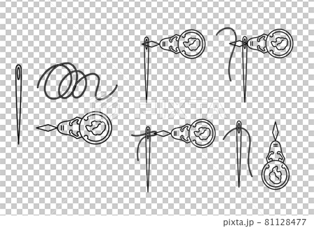 糸通しのやり方のイラストセット 81128477
