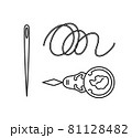 糸通しと針と糸のイラストセット 81128482