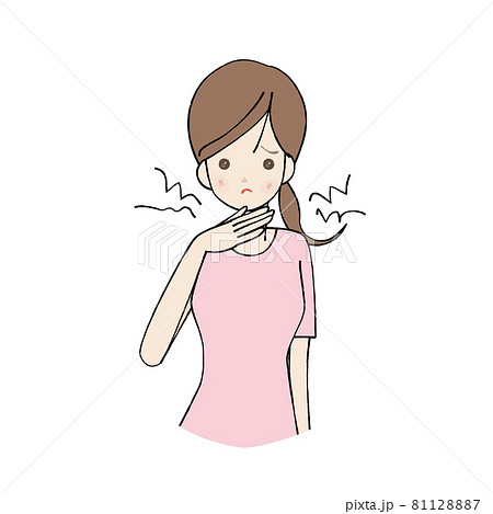 女性 体調不良 風邪 喉の痛み 81128887