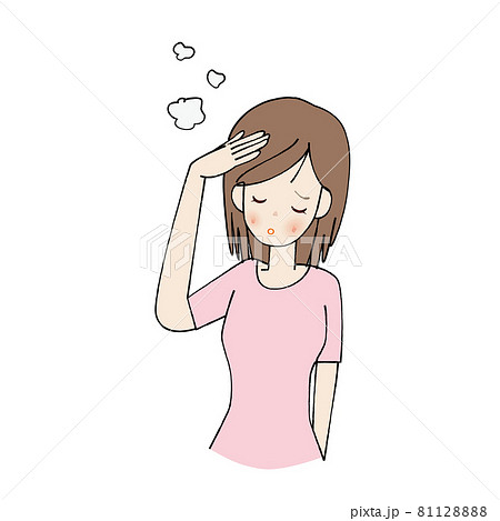 女性 体調不良 風邪 熱 頭痛 81128888