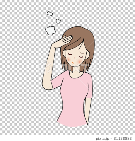 女性 体調不良 風邪 熱 頭痛 81128888