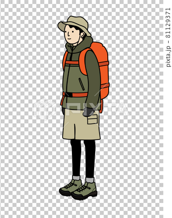 登山の服装 男性のイラスト素材