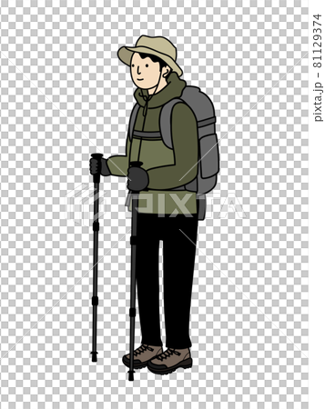 登山の服装 男性のイラスト素材