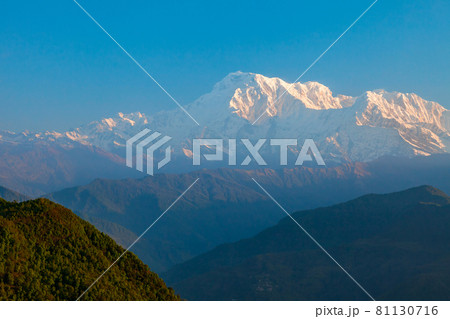 Annapurna mountains aerial panoramic view, Pokhara 81130716