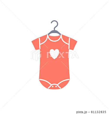 Baby romper flat icon. Newborn bodysuit pink color object isolated on white background. Baby clothes design for logo or shopping sale. Cute infant clothing vector illustration. Baby romper flat icon. Newborn bodysuit pink color object isolated on white background. Baby clothes design for logo or shopping sale. Cute infant clothing vector illustration. 81132835