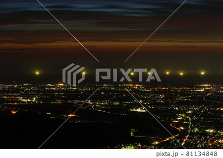 犀鶴林道（獅子吼高原）からの加賀平野の夜景　日本夜景100選 81134848