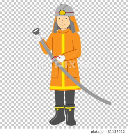 Illustration of a firefighter man 81137012