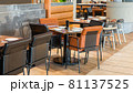 Simple table and chair set in a restaurant 81137525