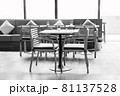 Simple table and chair set in a restaurant 81137528