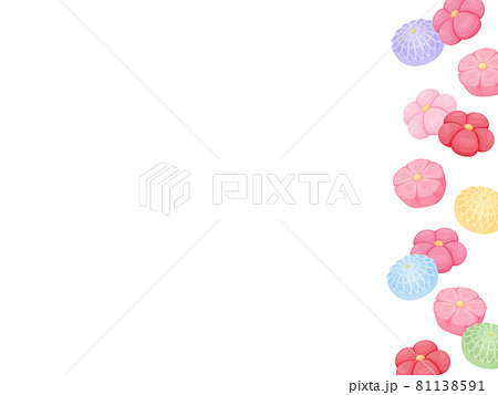 和菓子のイラスト_ねりきりのフレーム素材 81138591