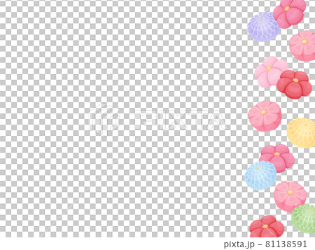 和菓子のイラスト_ねりきりのフレーム素材 81138591