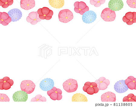 和菓子のイラスト_ねりきりのフレーム素材 81138605