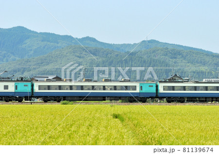 北陸本線　石動－福岡　JR東日本　485系　R1編成　⑥　モハ485-3060（新潟）　山側 81139674