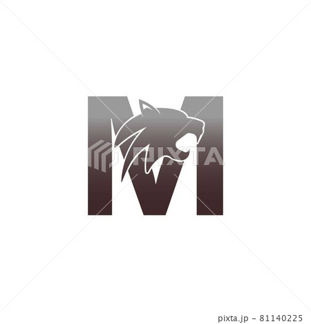 Letter M with panther head icon logo vector 81140225