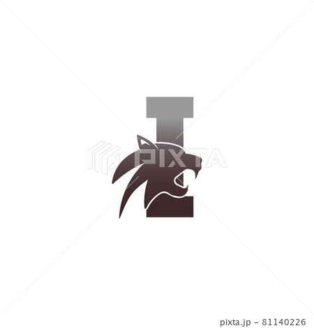 Letter I with panther head icon logo vector 81140226