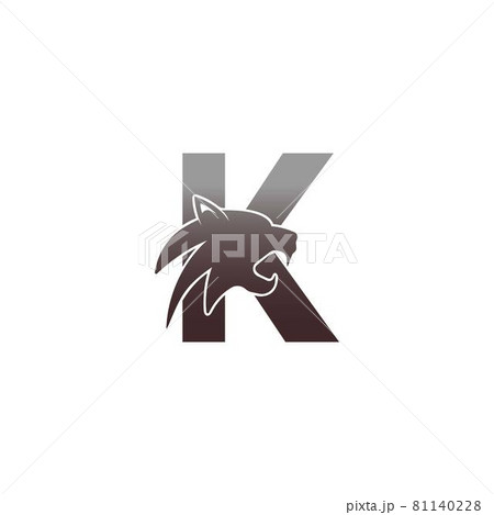 Letter K with panther head icon logo vector Letter K with panther head icon logo vector 81140228