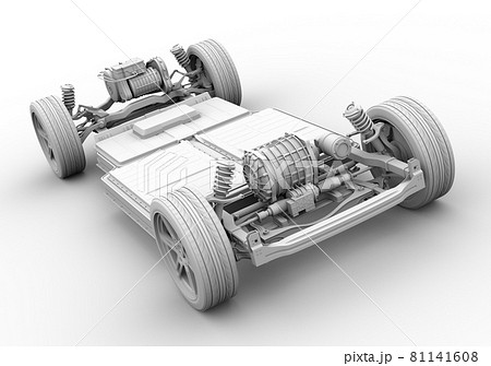 電気自動車用のプラットフォーム構造のクレイレンダリングイメージ 81141608