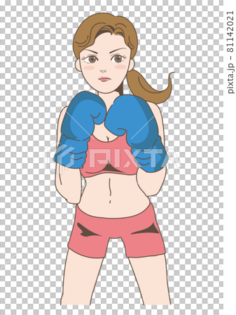 ボクシングをする若い女性 81142021