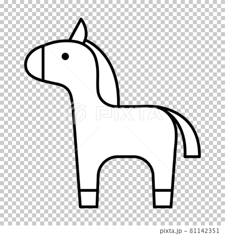 馬の線画イラスト 81142351