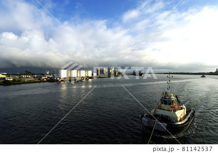ブリスベン港の港湾風景 ブリスベン港の港湾風景 81142537