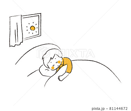 朝寝坊している男児 朝寝坊している男児 81144672