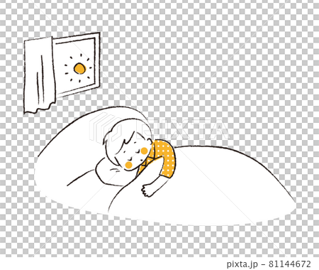 朝寝坊している男児 朝寝坊している男児 81144672