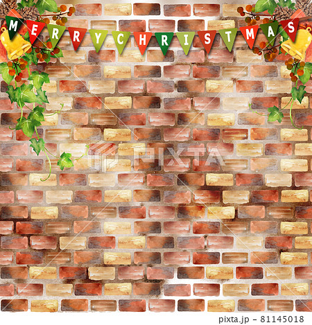 クリスマスデコレーション　煉瓦背景 81145018