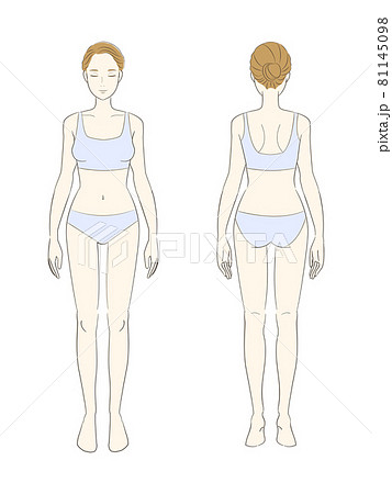 女性の全身イラスト下着 81145098