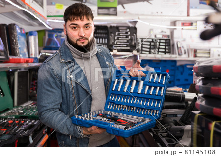 Glad male is choosing ratchet in store 81145108