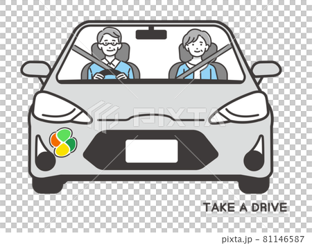 Vector illustration material / car / travel where senior couples of men and women drive Vector illustration material / car / travel where senior couples of men and women drive 81146587