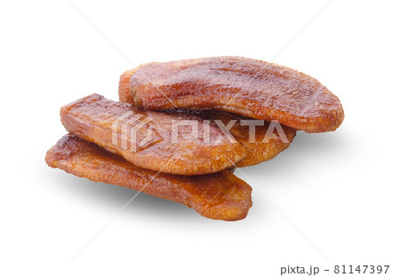 Dried bananas ,Dried fruit, Dried sweet isolated on white background 81147397