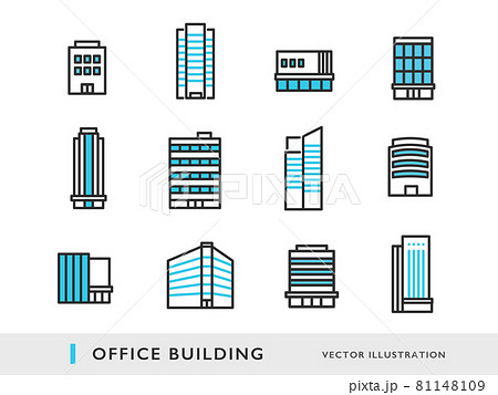 オフィスビル 会社のアイコン素材 のイラスト素材