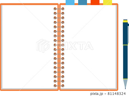 シンプルな手帳 ノート ペン のイラスト素材
