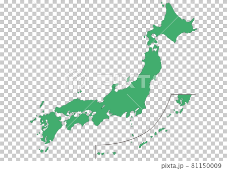 日本地図イラスト_県名・線なし_gr 81150009