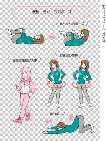 便秘に効くヨガポーズのイラストまとめ 81151364