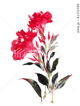 円形の水墨画 赤い花 円形の水墨画 赤い花 A1a7SZE8eyL.jpg