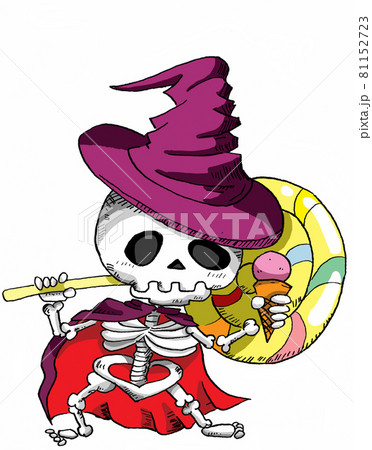 ハロウィン キャラクター スケルトンのイラスト素材