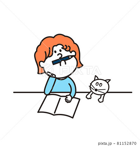 勉強をしている男の子 81152870