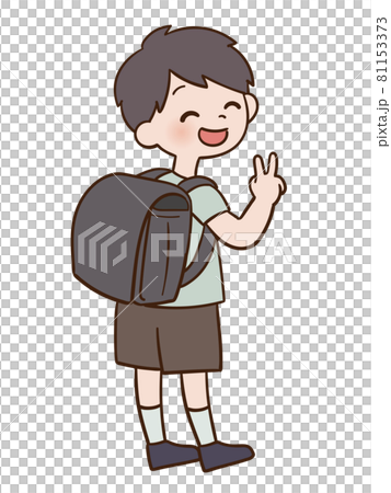 背著黑色書包的小學生 81153373