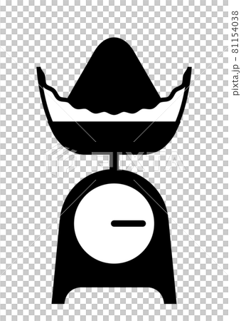 秤で粉を計るイラストのイラスト素材 秤で粉を計るイラストのイラスト素材