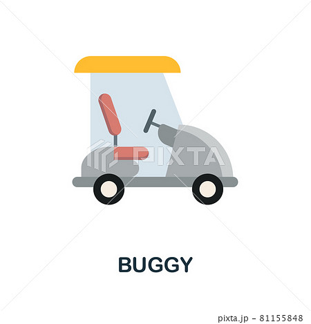 Buggy Flat Icon Colored Sign From Excursions のイラスト素材