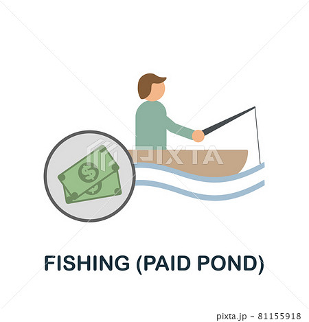Fishing flat icon. Colored sign from excursions collection. Creative Fishing icon illustration for web design, infographics and more 81155918