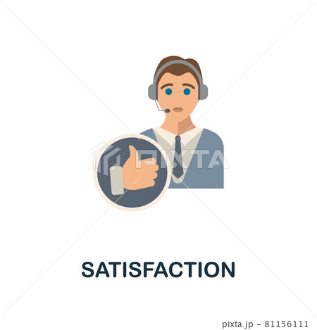 Satisfaction flat icon. Colored sign from customer service collection. Creative Satisfaction icon illustration for web design, infographics and more 81156111