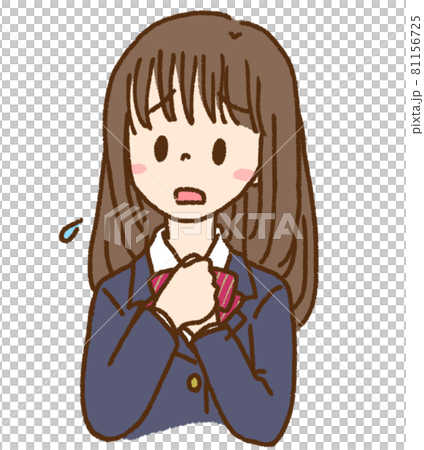 Female student in uniform with a confused / worried face (blazer) Female student in uniform with a confused / worried face (blazer) 81156725