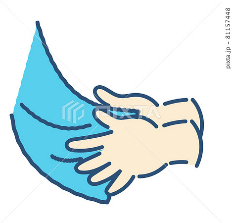 タオルで手を拭く ベクターのイラスト素材