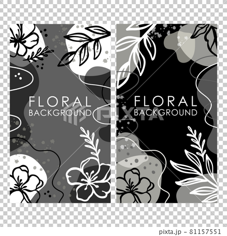 INSTAGRAM BACKGROUND Floral Monochrome Backdrop... - Stock Illustration  [81157551] - PIXTA